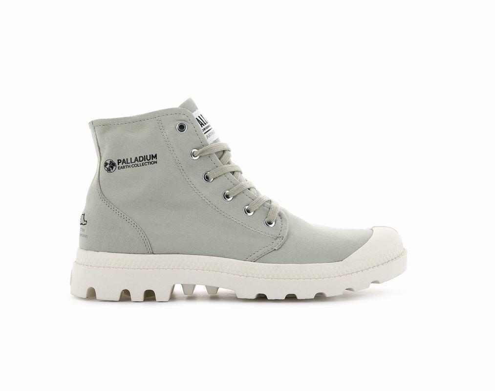 Palladium Pampa Hi Organic Ii Mens Boots Green/Grey Australia [PXGBIM-251]